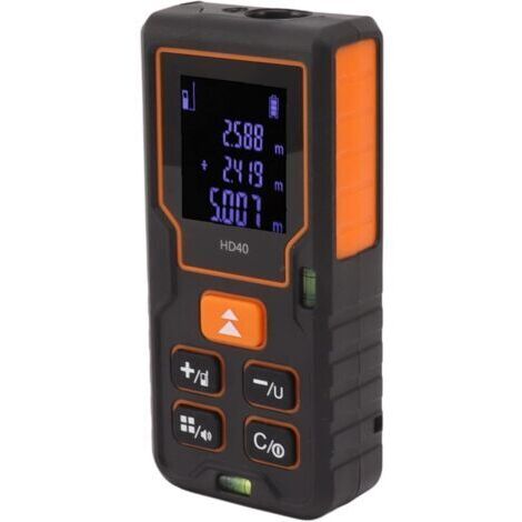 Medidor de distancia portátil, CJ-M40 Medidor de distancia láser de alta precisión, medidor de distancia portátil para exteriores con medición rápida y múltiples modos de medición (40 m). (1/4)