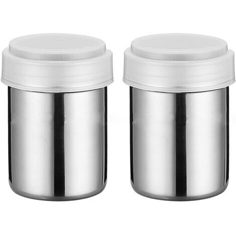 Tamis y Dispensador de Acero Inoxidable, Dispensador de Especias, Dispensador de Polvos, Tamis de Acero Inoxidable, Tamis para Harina, Dispensador de Acero Inoxidable para Cocina y Restaurante, 2 piez (1/5)
