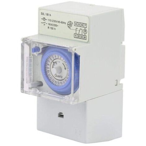 Programador de tiempo, 110 V–230 V, SUL181H, programador de tiempo mecánico analógico con control de tiempo de 24 horas, regulador manual/automático. (1/4)