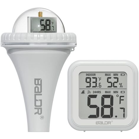 Termómetro inalámbrico para piscinas: monitor de temperatura preciso para piscinas y estanques con pantalla para interiores.