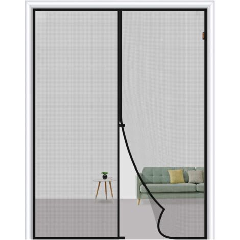 Mosquitera magnética para puertas y ventanas, 100x210cm, malla magnética contra moscas e insectos, tira adhesiva, cierre automático, malla muy fina, fácil instalación sin taladrar.
