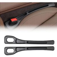 Organizador de espacio para asientos de coche, caja de almacenamiento mejorada, relleno universal para el espacio entre asientos (negro, paquete de 2)