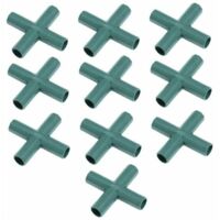 Conectores de marco de plástico, conectores de tubo en ángulo recto, conectores para construcción de invernaderos, 16 mm, 4 vías, cruz, 10 unidades