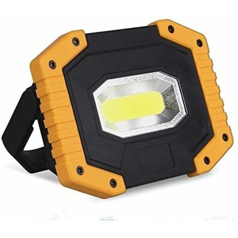 T-SUN 30W 2000LM Faretto LED ricaricabile Faretto da lavoro per cantiere 3 modalità Lanterna portatile Faretto LED USB per campeggio, cantiere, garage, officina(1pack)