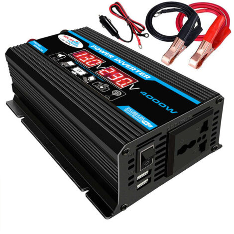 Gamma di onde sinusoidali pure 12V 220V 4000W con telecomando e due prese separate per camper, viaggi e camion.