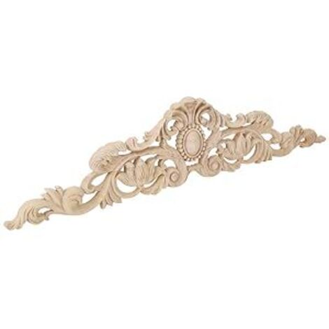 Applique decorativa in legno intagliato Ineasiscer, Applique in legno, Decorazione, Cornice decorativa intagliata lunga per mobili da giardino, 50 x 12 cm (1/5)