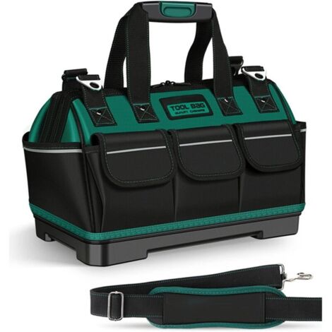 Nuova borsa portautensili per elettricisti con strisce riflettenti, tessuto Oxford resistente all'usura, borsa portaoggetti impermeabile con più tasche, kit portautensili per la manutenzione (1/4)