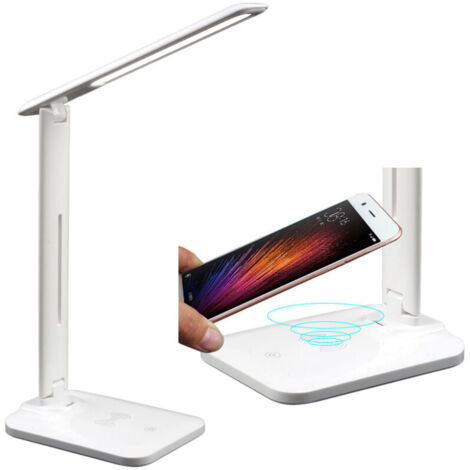 Lampada da scrivania a LED dimmerabile, lampada da tavolo per ufficio, 3 modalità colore, 10 livelli di luminosità, protezione per gli occhi regolabile in continuo, collo d'oca regolabile, lampada con (1/4)