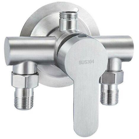pezzo rubinetto per doccia calda e fredda in acciaio inossidabile 304 esposto, rubinetto per bagno con scaldabagno, rubinetto per doccia triangolare in acciaio inossidabile esposto