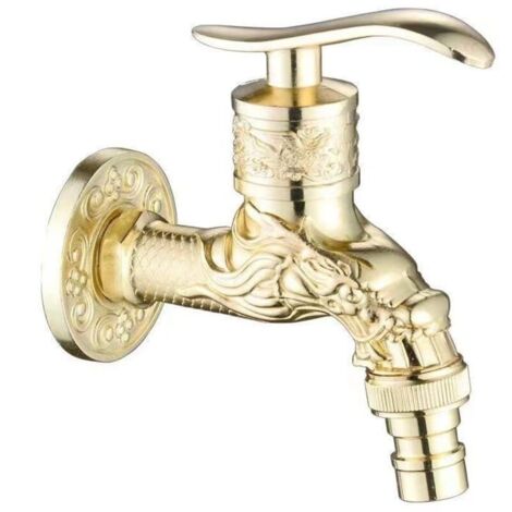 Rubinetto da giardino per esterni, rubinetto da balcone, rubinetto per lavatrice, interfaccia in lega di zinco vintage da 1/2" (vecchiaia)