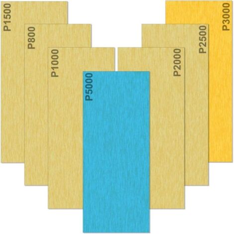 Carta vetrata 5000 3000 2500 2000 1500 1000 800 Grit Carta abrasiva bagnata e asciutta, utilizzata per lucidare metallo, legno, automobili, 35 fogli 9 x 3,6 pollici - Ineasicer (1/4)