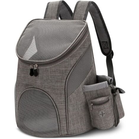 Zaino per gatti, borsa da trasporto per cani e piccoli animali, per escursioni, viaggi, treno, auto, ristorante, pieghevole, portatile, zaino per animali domestici, fino a 12 kg, grigio