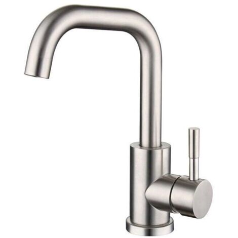 Miscelatore per lavabo in acciaio inossidabile 304 per bagno caldo e freddo, girevole a 360°