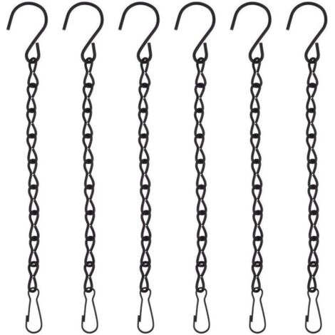 Catena sospesa, catena in metallo per appendere le piante, cestino per vasi di fiori, porta piante per interni o esterni, porta piante in macramè, decorazione da giardino (nero) (1/4)