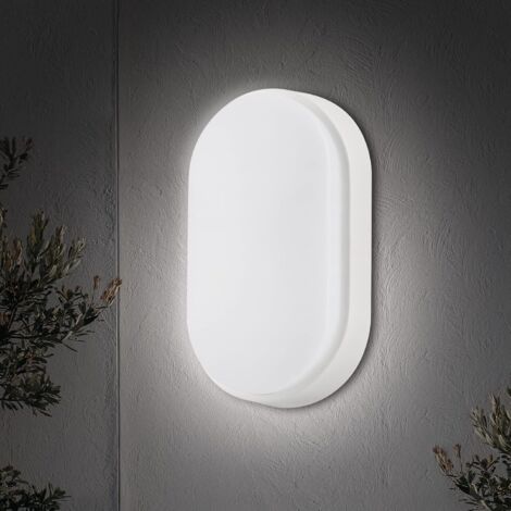 Lampada LED ellittica da parete e soffitto, 15 W, 4000 K, 700 lm, IP54, per uso interno ed esterno, bianca (1/4)