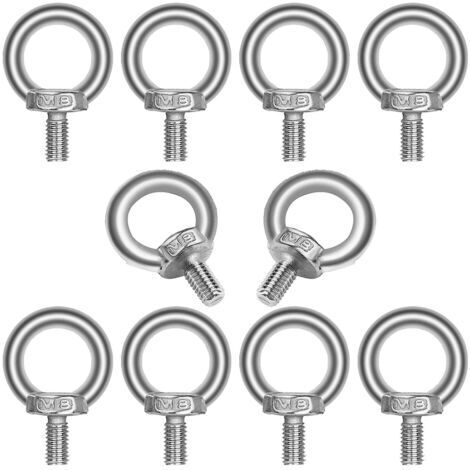 Hebezugang, Set con 10 viti per occhio M8 in acciaio inox 304 – Hebering (1/5)