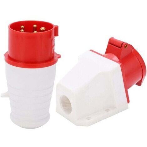 Dreiphasen-Steckdose, industrielle Steckdose con 5 poli e 16 A per installazione a vista, Dreiphasen-Steckdose protetta dall'acqua con grado di protezione IP44, presa elettrica per 220–380 V / 240–415 (1/4)