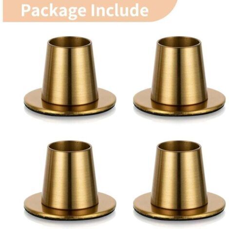 4 Stück goldfarbene Kerzenhalter – Kerzenhalter für Heizplatten, konische Metall-Kerzenhalter als Tischdekoration für Feiern, Kamin, Weihnachten und Hochzeiten (1/4)