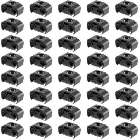 Set da 40 parti per fissaggio del tubo freno doppio, 4,75 mm, color nero, montaggio per tubi freno (1/4)