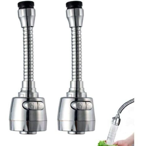 Prolunga per rubinetto cucina, 2 pezzi accessori economizzatori acqua, prolunga rubinetto 360° rotabile con filtro bocchetta e adattatore, adatto per accessori bagno e cucina