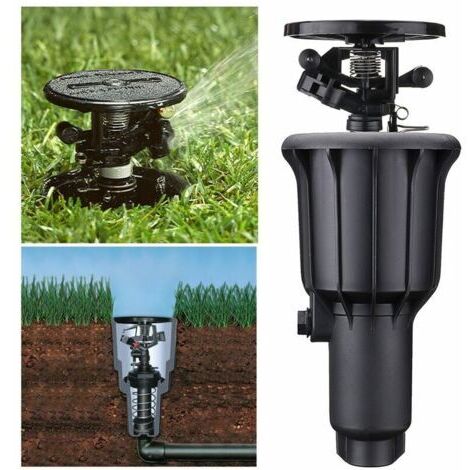 Sistema di irrigazione con acqua nebulizzata, irrigatore rotante automatico per esterni, prato e giardino, ugello spray retrattile, 1/2/3/4 pollici, ugello integrato.