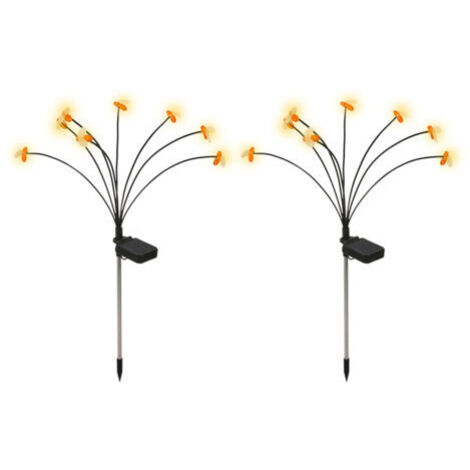 Lampada solare per l'esterno, 2 pezzi, lampade da giardino solari impermeabili con design a forma di ape con 8 LED, protette IP65, luce solare impermeabile per l'esterno. (1/5)