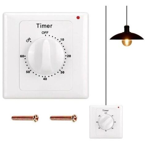 Interruttore Timer Programmabile: Timer di 60 Minuti per Interruttori di Luce, Impermeabile, per Installazione a Parete (1/4)