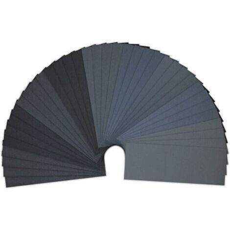 Set con 36 fogli di carta abrasiva, utilizzabile sia a secco sia a umido, 23 x 9,3 cm, grana 400/600/800/1000/1200/1500/2000/2500/3000 (4 fogli per ogni grana). (1/4)