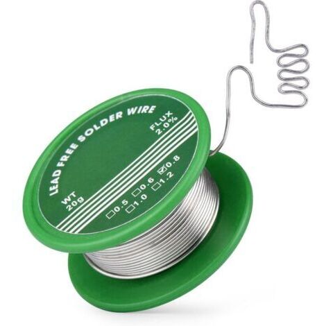 Cordone di saldatura 0,8 mm, stagno senza piombo con nucleo di colofonia, filo saldabile con flussante, 20 g, cordone per riparazione e lavori domestici di componenti elettronici e connessioni elettri (1/4)