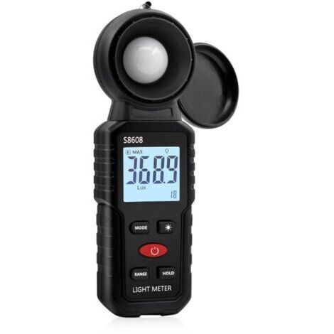 Luxometro Digitale, misurazione della luce nell'intervallo da 0,1 a 200.000 Lux, luxmetro portatile digitale ambientale con range di misura fino a 200.000 Lux per luce LED e piante. (1/4)