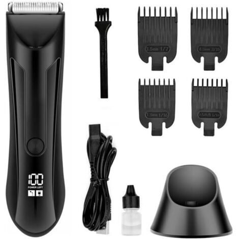 Rifinitore intimo - Rifinitore intimo maschile 3 in 1 IPX7 impermeabile, rasoio per corpo, ascelle e peli pubici  Lame resistenti all'usura, luce LED ricaricabile  Precisione e comfort per una rasatur