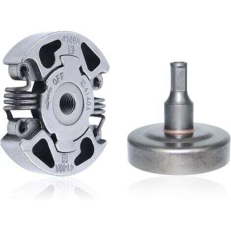Gruppo frizione e campana frizione per decespugliatori Stihl FS38, FS40, FS45, FS50, FS55, FS70 e altre serie, pignone accessorio con tamburo frizione (ricambi). (1/4)