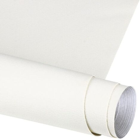 Toppa autoadesiva per riparare la pelle sintetica (150 x 40 cm) - Adesivo per divani, borse, giacche, sedili auto e mobili in pelle - Bianco (1/4)