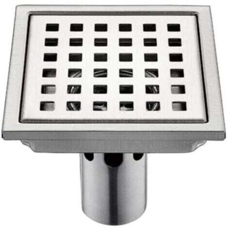 Scarico a pavimento in acciaio inox, 1 unità, sifone in acciaio inox, 15 cm, filtro quadrato da 15 cm, deodorizzatore, valvola di non ritorno, protezione contro le perdite d'acqua, 15 cm