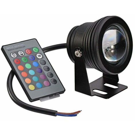 Faretto LED sommergibile, impermeabile IP67, illuminazione subacquea RGB, faretto LED da 10W per illuminazione esterna da giardino con fontana e piscina. (1/4)