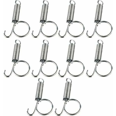 10 ganci a molla in metallo per fissare le porte delle gabbie degli animali domestici, per conigli, roditori, criceti, scoiattoli e uccelli.