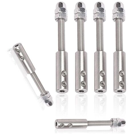 Tendicavo in acciaio inox a 6 pezzi per cavi in acciaio inox da 4 mm, vite terminale in acciaio inox per fissaggio della tensione.