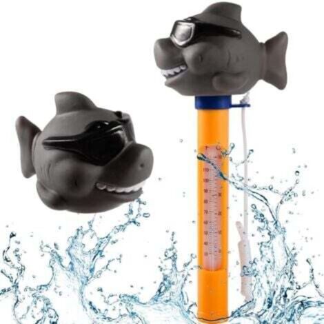 Termometro per piscina con cordino, termometro per acqua in stile cartone animato per piscine esterne e interne, vasche da bagno, vasche idromassaggio e acquari. (1/4)