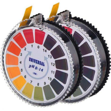 Carta reattiva per il pH, strisce reattive (2 rotoli), strisce reattive per il pH della piscina, indicatore di pH completo (0-14).