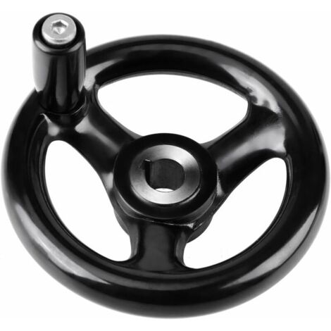 1 pezzo Volantino per fresatura Tornio Nero, Foro da 12 mm Diametro da 100 mm Volantino a 3 razze con maniglia per fresatrici, torni, smerigliatrici—— (1/5)