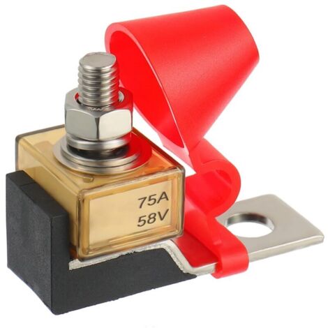 Terminale fusibile marino da 75 A, fusibile batteria max. 58 V CC, fusibile impermeabile IP66 (1/4)