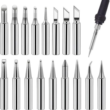 17 punte per saldatore da 900 mm, compatibili con Hakko, Yihua, Atten e altri marchi, punte di ricambio per stazione saldante, conduttività termica e durata superiori.