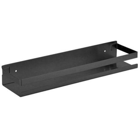 Mensola da parete da 40 cm, mensola moderna per doccia e bagno, in acciaio inox SUS304, nero opaco. (1/4)