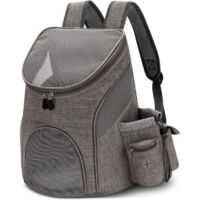 Zaino per gatti, borsa da trasporto per cani e piccoli animali, per escursioni, viaggi, treno, auto, ristorante, pieghevole, portatile, zaino per animali domestici, fino a 12 kg, grigio