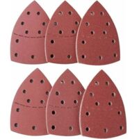 Set con 60 fogli abrasivi, triangolari con 11 perforazioni nelle granature 40, 60, 80, 120, 180 e 240 – ideali per smerigliatori multifunzione