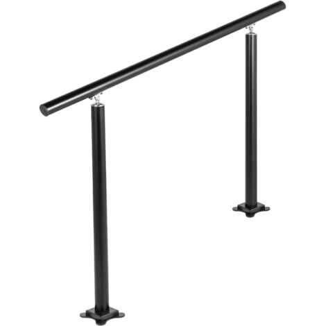 Kit Main Courante Balustrade Garde Corps Terrasse Rampe Escalier Noire, Rampe d'Escalier Extérieur en Aluminium / Fer, Main Courante Construction Solide Paquet de Valeur pour Escalier 91 x 91 cm