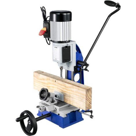 Mortaiseuse à Bédane Carré, 373 W(1/2 CV), Machine à Percer Bois avec Établi Mobile, Capacité du Burin 6-12 mm, Capacité du Mandrin 13 mm, 1700 tr/min, Facile à Installer, pour Travail Perçage du Bois