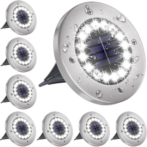 12pcs Lampes Solaires au Sol avec 16 LED, Lumière Solaire Étanche, Lumière de Paysage Solaire pour Jardin, Terrasse, Pelouse, Lumière Blanche (1/5)