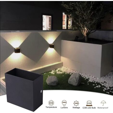 Applique murale LED 6W carrée noire, lumière chaude 3000K, pour chambre ou salon (1/5)