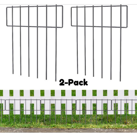 Lot de 2 clôtures de jardin décoratives 43x33 cm, sans creuser, pour animaux (1/5)